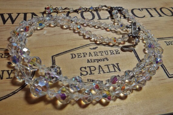 Aurora Borealis Double Strand Unsigned Necklace V… - image 1