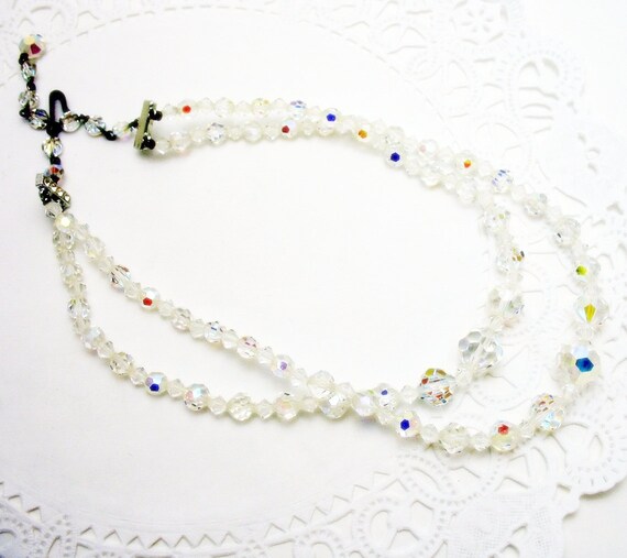 Aurora Borealis Double Strand Unsigned Necklace V… - image 6
