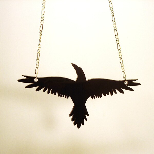 Raven- inspired by "The Crow", Necklace-  Laser Cut Acrylic