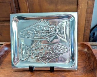 Vintage Northwest Pewter Company Salmon Tray from Haines, Alaska