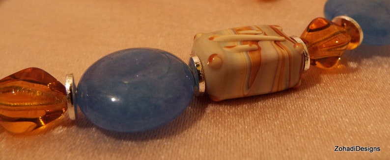 Ceramic and Blue Mountain Jade Bracelet Set