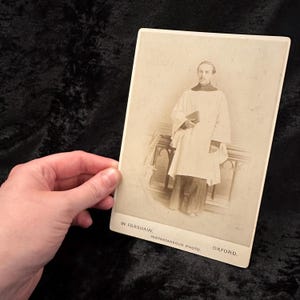 Antique vintage Victorian Edwardian late 1800s early 1900s large CDV photo cabinet card of priest carte de visite ephemera curio photograph