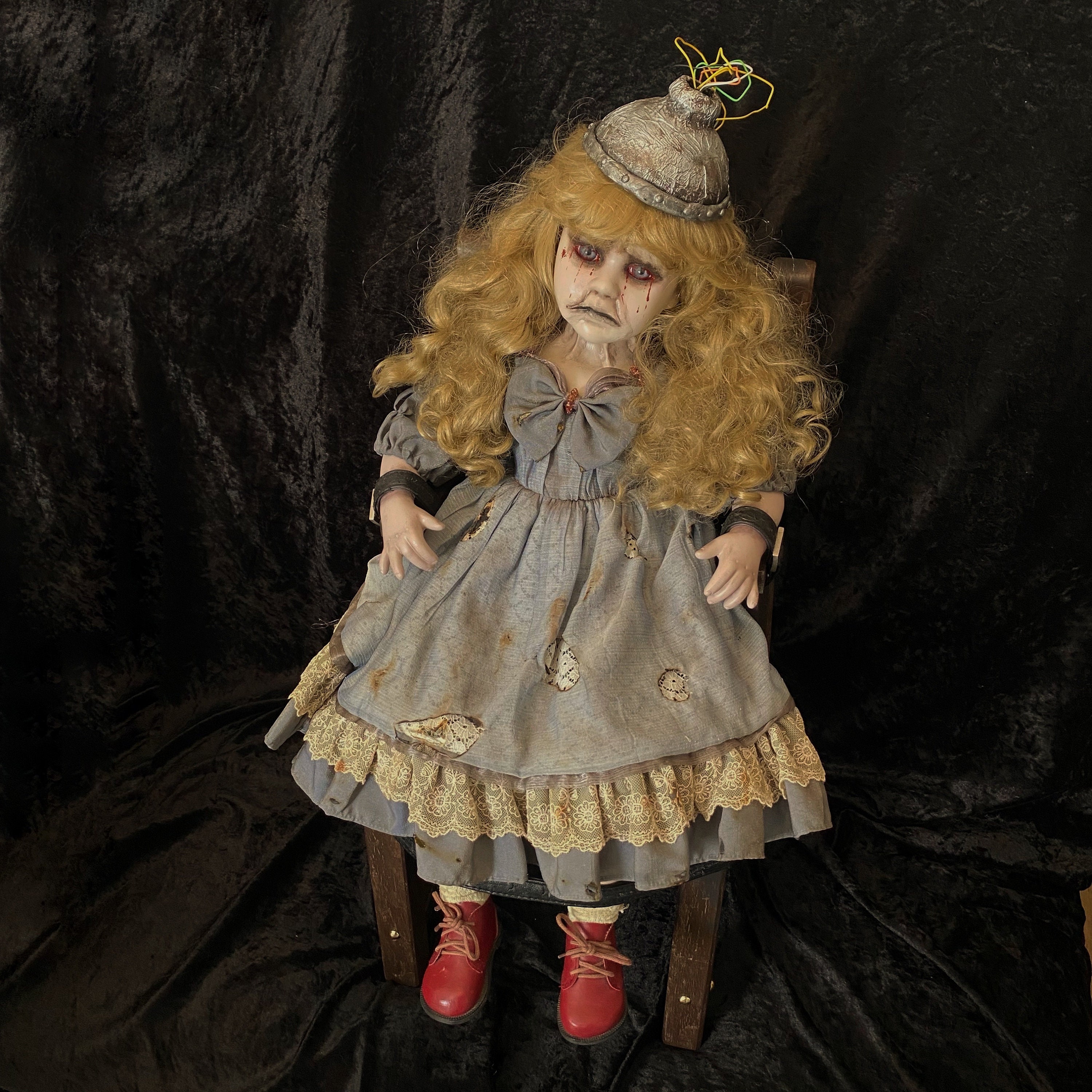 OOAK “executed Edith” Unique One-off Hand Painted Large Porcelain