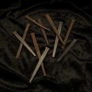 Vintage wrought iron “coffin nail” oddity curiosity creepy goth gothic witchcraft spell craft protection curio death morbid funeral
