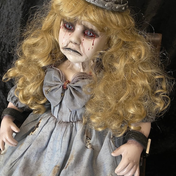 OOAK “executed Edith” Unique One-off Hand Painted Large Porcelain
