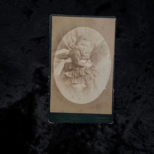 Antique vintage Victorian Edwardian 1800s early 1900s CDV photo cabinet card of a child carte de visite ephemera curio photograph