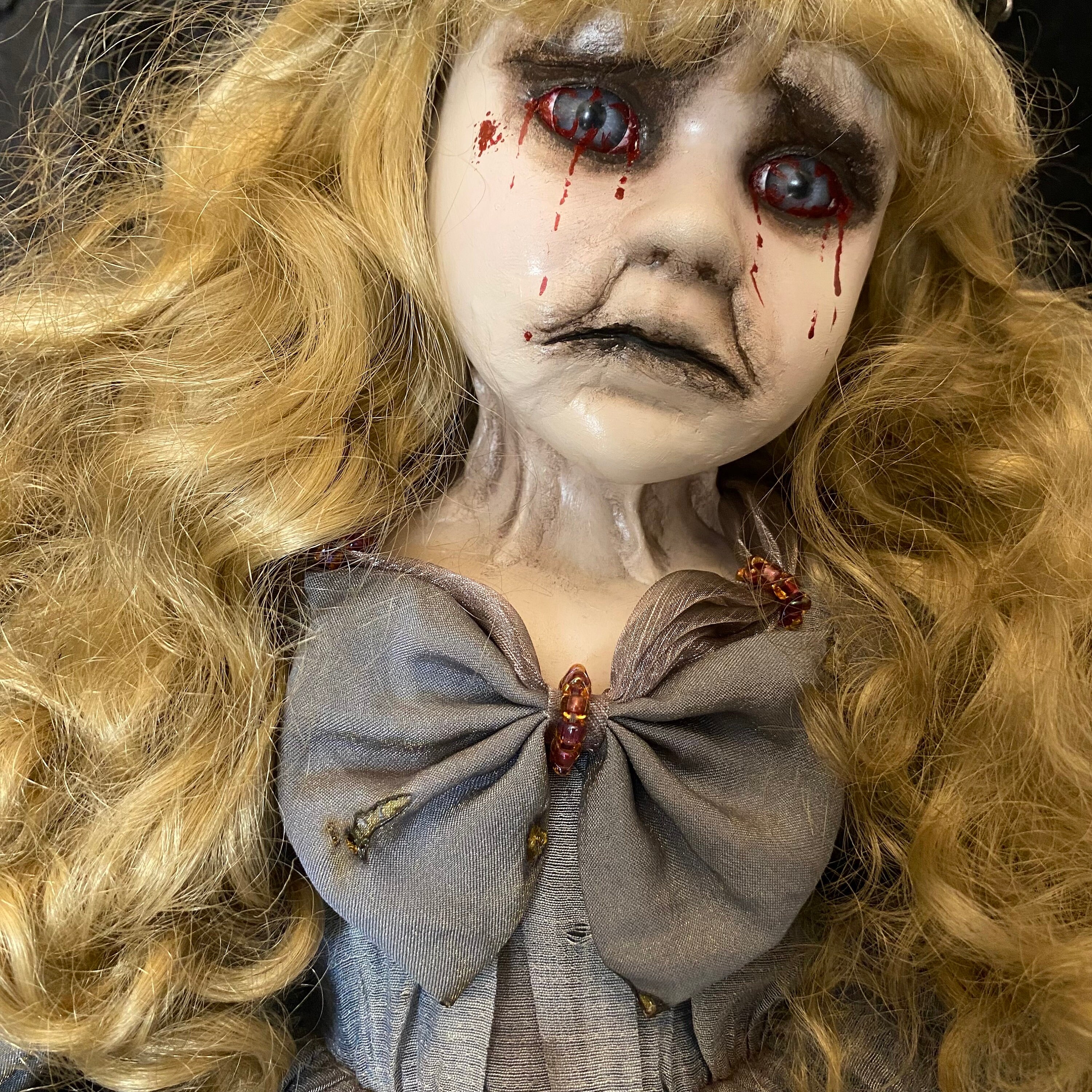 OOAK “executed Edith” Unique One-off Hand Painted Large Porcelain