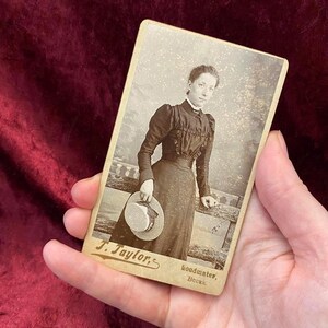 Antique vintage Victorian Edwardian late 1800s early 1900s CDV photo cabinet card of lady carte de visite ephemera curio photograph