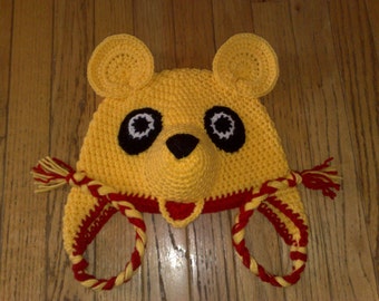 Winnie the Pooh Hat, Crochet Winnie the Pooh, Baby Boy Hat, Baby Girl Hat, Yellow Hat, Kids Hat, Adult Hat,  Pooh Hat, Made to Order