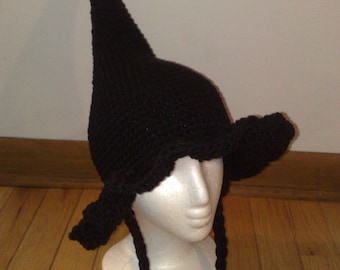 Crochet Wizard Hat, Halloween Witch Hat, Kids Witch Hat, Black Wizard Hat, Handmade Crochet Witch Hat - Made to Order