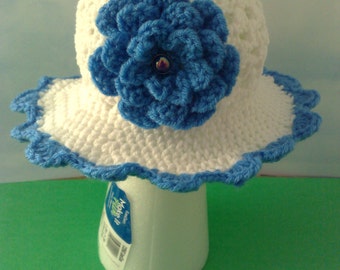 Aloha Crochet Hat,  Spring Hat, Summer Hat, Sun Hat, Girls Hat, Crochet Summer Hat,  Newborn Summer Hat, Toddler Hat, Ready to Ship