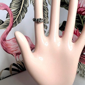 Vintage Mexican Sterling Silver Fede Gimmel Ring, Interlocking Hands Puzzle Band, JRS 925