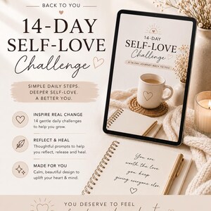 14-Day Self Love Challenge | Printable Self Care Journal (Digital Download)