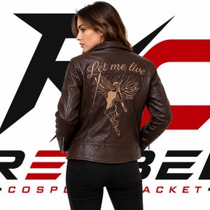 Handmade Evil Veronica Claire Redfield Jacket | RE Cosplay Jacket |Code Veronica Brown Leather Cosplay Costume