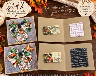 Set of 2 Handmade Thanksgiving Gift Card Holders