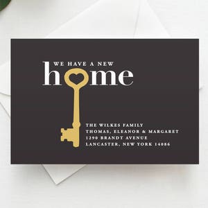 Key Moving Announcement Postcard, Magnet, Flat Card, New Home Card, New Address Card, New Home Announcement, Change of Address Magnet