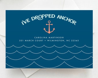 Dropped Anchor Moving Announcement, Moving Announcement Postcard, Change of Address, Moving Digital File Moving Card, MOV1