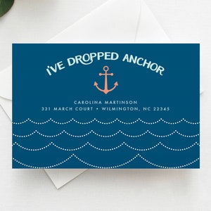 Dropped Anchor Moving Announcement, Moving Announcement Postcard, Change of Address, Moving Digital File Moving Card, MOV1
