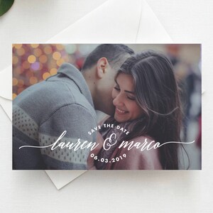 Lettering Photo Save the Date Postcard, Magnet, Flat Card, Save the Date Magnet, Photo Wedding Magnet, Wedding Save the Date