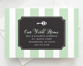 Preppy Moving Announcement Postcard, Magnet, Flat Card, Our First Home, New Address Card, New Home Announcement, Change of Address Card