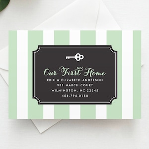 Preppy Moving Announcement Postcard, Magnet, Flat Card, Our First Home, New Address Card, New Home Announcement, Change of Address Card