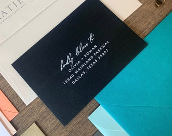 Custom Printed Envelopes, Guest Addressing, Recipient Addressing, Return Address Printing, A7, A2,4Bar Envelopes, White Ink Envelopes, Blank