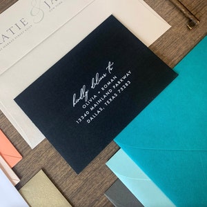 Custom Printed Envelopes, Guest Addressing, Recipient Addressing, Return Address Printing, A7, A2,4Bar Envelopes, White Ink Envelopes, Blank image 1