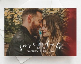 Printed Photo Save the Date Postcard, Magnet, Flat Card, Save the Date Magnet, Photo Wedding Magnet, Rustic Save the Date