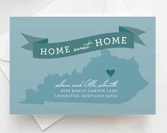 Custom State Moving Announcement, New Home Postcard or Magnet