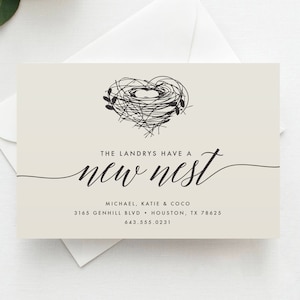 New Nest Moving Announcement New Address Magnet, New Home Card, New Address Announcement, Change of Address Template, Instant Download, MOV1