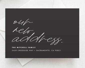 Minimal Moving Announcement Postcard, Magnet, Flat Card, New Home Card, New Address Card, New Home Announcement, Change of Address Magnet