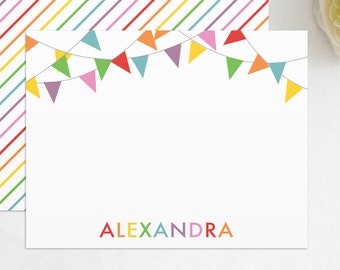 Banner Stationery Set, Note Card, Thank You Card w/ Envelope, Rainbow Stationery, Rainbow Thank You, Kids Stationery, Rainbow Banner