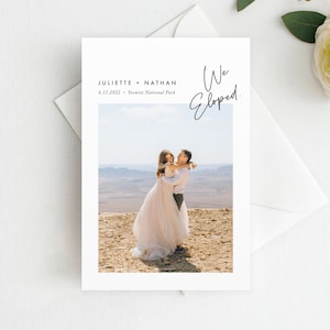 Printed Photo Elopement Announcement, Printed Elopement Card, We Eloped Card, Wedding Reception Invitation, Elopement Reception Invitation