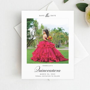 Quinceñera Printed Photo Save the Date, Magnet, Sweet 16 save the date, Quince Save the Date, quinceñera Magnet, quinceñera Save the Date