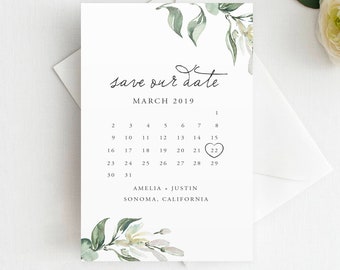 Save The Date Calendar Template Etsy