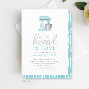 Printed Mixer Bridal Shower Invitation Shower Invitation, All You Knead is Love, Bridal Shower Invite, Cooking Shower, Stock the Kitchen