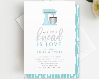 Mixer Bridal Shower Invitation, All You Knead is Love, Stock the Kitchen, Kitchen Bridal Shower Template Template, Instant Download, BRD1