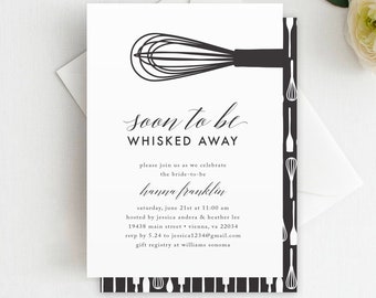 Printed Whisked Away Bridal Shower Invitation: Modern Kitchen Theme