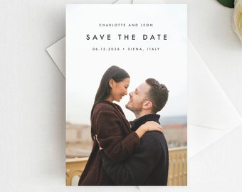 Minimalist Photo Save the Date Card: Wedding Announcement, Magnet or Postcard