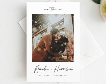 Printed Wedding Save the Date, Modern Photo Save the Date Magnet, Postcard, Photo Save the Date, Photo Magnet, Wedding Save the Date, P1