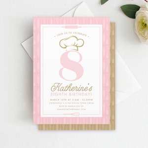 Printed Cooking Party Birthday Invitation, Cooking Invitation, Cooking Party Invitation, Cooking Invite, Cooking Party Invite, Kids Cooking