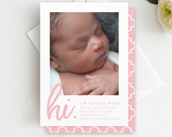 Photo Birth Announcement, Girl Birth Announcement, Boy Birth Announcement,  Birth Announcement, New Baby Card