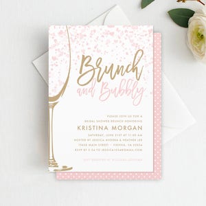 Brunch & Bubbly Bridal Shower Invitation, Bridal Shower Brunch, Champagne Brunch, Champagne Invitation, Template, Instant Download, BRD1