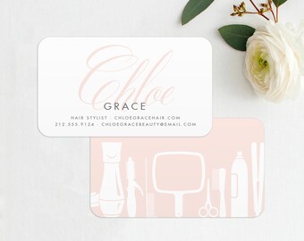 Grace Hairstylist, Barber Business Card, Hair Stylist Business Card, Stylist Calling Card, Hair Business Card, Salon Business Cards