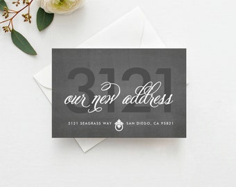 Chalkboard Moving Announcement Postcard, Magnet, Flat Card, New Home Card, New Address Card, New Home Announcement, Change of Address