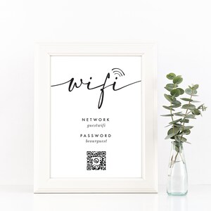 WIFI Password Sign Printable, Wifi Sign, WIFI Password Sign, Editable WiFi Sign, 8x10, 8.5x11, 4x6, 5x7, Editable, Instant Download, MHD1