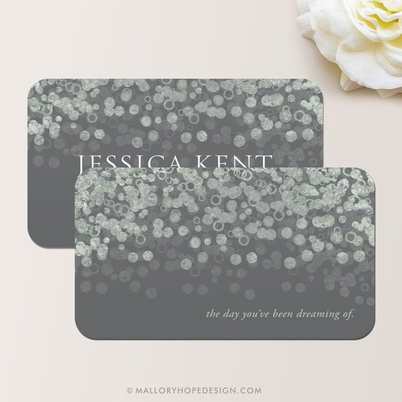 Champagne Bubbles Business Card, Calling Card, Contact Card, Interior Designer, Event Planner, Wedding Planner, Wedding Coordinator image 2