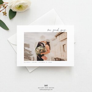 Modern Photo Elopement Announcement, Printed Elopement Card, We Eloped Card, Wedding Reception Invitation, Elopement Reception Invitation