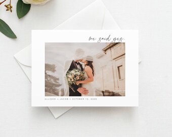 Modern Photo Elopement Announcement Card: Printed Reception Invitation