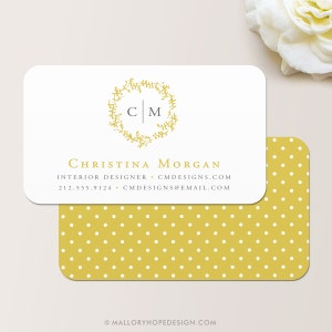 Wreath Business Card, Calling Card, Mommy Card, Contact Card, Interior Designer, Calling Cards, Business Cards, Modern Business Cards image 3